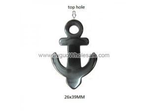 Hematite Anchor 26x39mm Pendant